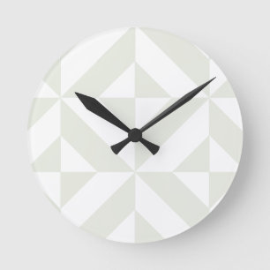 Bleke grijs geometrisch decoderingspatroon ronde klok