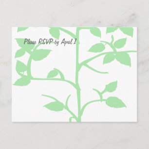 Bleke groene boom RSVP Uitnodiging Briefkaart
