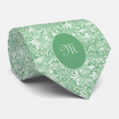 Bleke groene botanische stropdas (Opgerold)