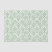 Bleke groene Damask Pattern Tissuepapier (Voorkant)