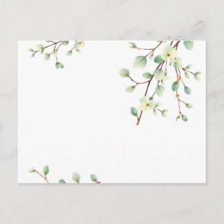 Bleke groene eucalyptus Waterverf Briefkaart