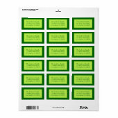 Bleke groene grens etiket (Full Sheet)