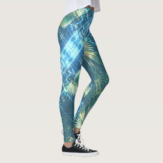 Bleke groene Leggings met bladerbladeren van de pa (Rechts)