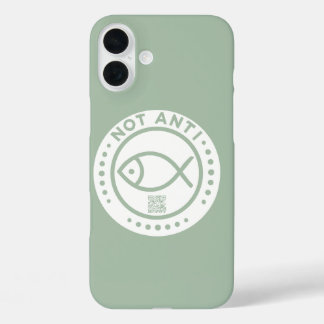Bleke groene NotAntiFish telefoonhoesje iPhone 16 Plus Hoesje