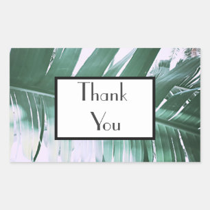 Bleke groene palm dank u bruiloft geschenk Sticker