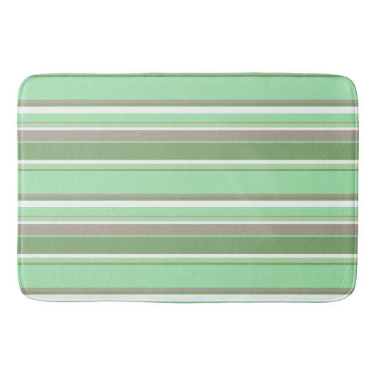 Bleke groene strepen badmat (Voorkant)