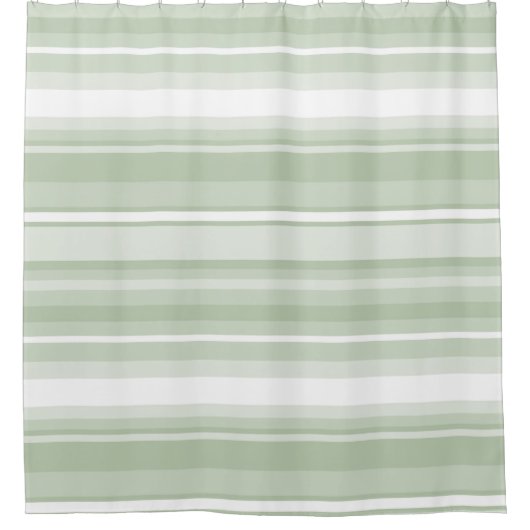 Bleke groene strepen douchegordijn (Voorkant)