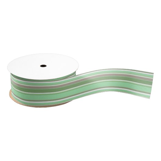 Bleke groene strepen grosgrain lint (Spoel)