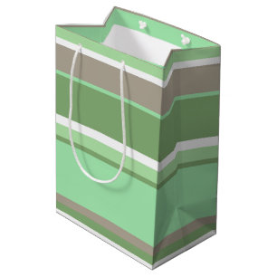 Bleke groene strepen medium cadeauzakje