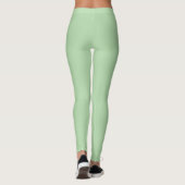 Bleke, groene, vaste kleur leggings (Achterkant)