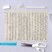 Bleke handgeschreven vel muziek tissuepapier (Craft)