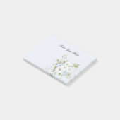 Bleke Hemelblauwe Witte Bloem Post-it® Notes (Schuin)