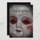 Bleke huidpop met bloedrode ogen kaart (Voorkant / Achterkant)