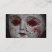 Bleke huidpop met bloedrode ogen visitekaartje (Achterkant)