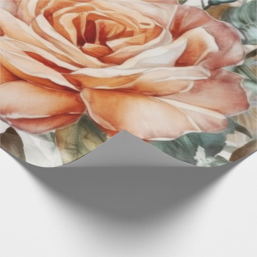 bleke kegel en witte rozen cadeaupapier (Hoek)