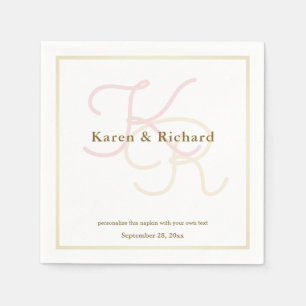 bleke kleuren monogram servetten