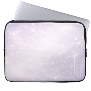 Bleke lila en parelgrijze AI-kunst Laptop Sleeve