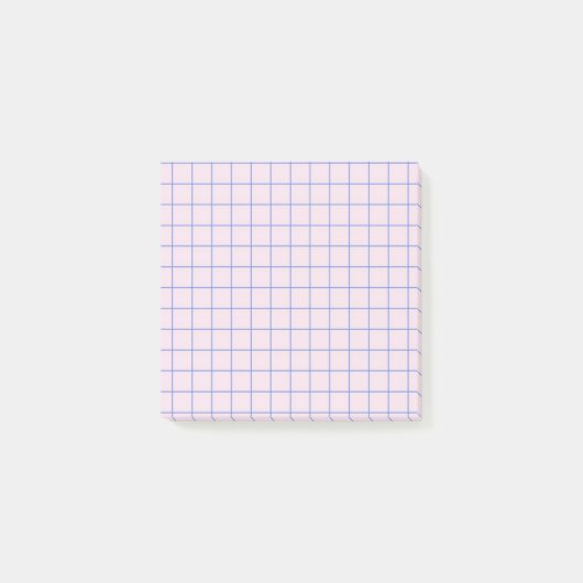 Bleke Lila geruit patroon Soft Grid ontwerp Post-it® Notes (Voorkant)