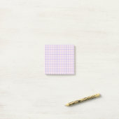Bleke Lila geruit patroon Soft Grid ontwerp Post-it® Notes (Op bureau)