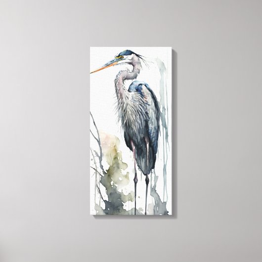 Bleke Majesteit Great Blue Heron Standing Swamp AI Canvas Afdruk (Voorkant)