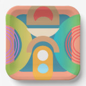 Bleke, minimalistische Abstracte geometrische vorm Papieren Bordje (Voorkant)