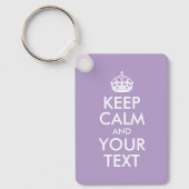 Bleke Paarse en witte Keep Calm Parody Sleutelhanger (Voorkant)