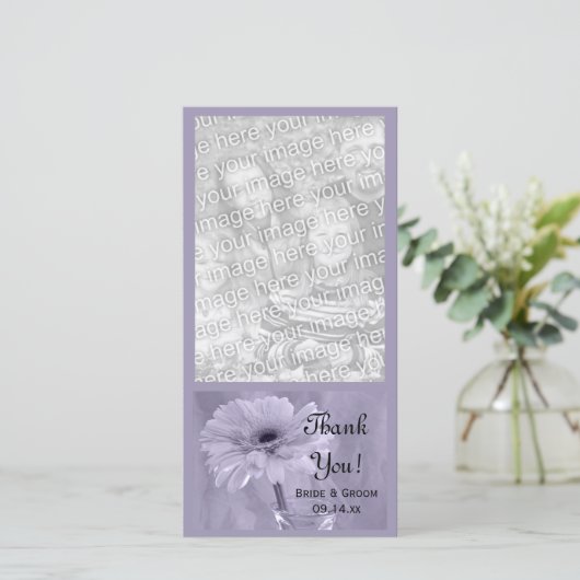 Bleke Paarse getinte Daisy bruiloft dank u Bedankkaart (Staand voorkant)