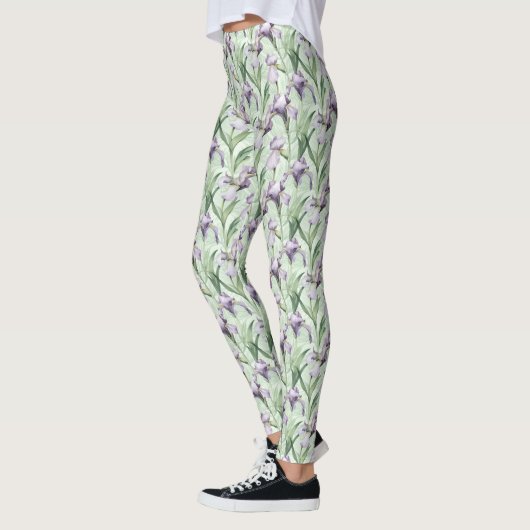 Bleke Paarse Iris All-Over-Print Leggings (Links)