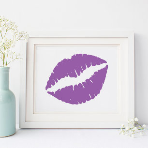 Bleke Paarse Lippenstift Lippen Poster
