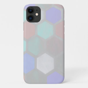 Bleke pasta-kleuren Honeybee Cell iPhone 11 Hoesje