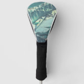 Bleke pasta's met groene wilde bananenpalmen golfheadcover (Voorkant)