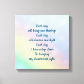 Bleke pastel regenboog Inspirerend bevestiging Canvas Afdruk (Voorkant)