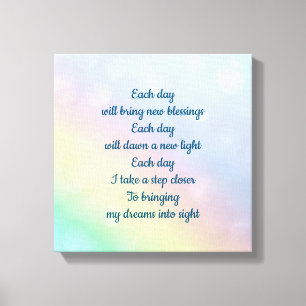 Bleke pastel regenboog Inspirerend bevestiging Canvas Afdruk