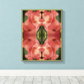 Bleke perzik Gladiolus Flower Abstract Canvas Afdruk (Insitu (Houten vloer))