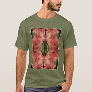 Bleke perzik Gladiolus Flower Abstract T-shirt