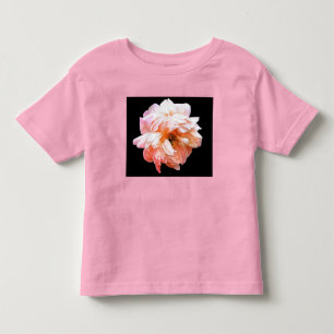 Bleke perzik pioen op zwart kinder shirts