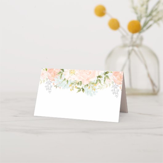 Bleke perzik Rozen Boeketten met groen (Voorkant)