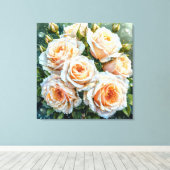 Bleke perzikrozen canvas afdruk (Insitu (Houten vloer))
