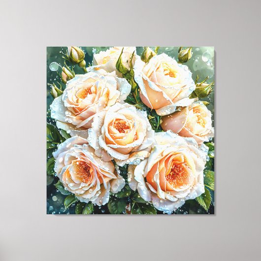 Bleke perzikrozen canvas afdruk (Voorkant)