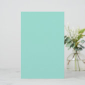 Bleke Robin Egg Blue Solid Color Briefpapier (Staand voorkant)