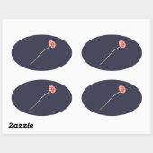 Bleke Rode Gerbera Bloem Ovale Sticker (Vel)