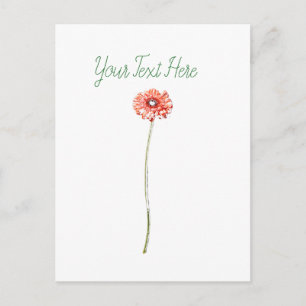 Bleke rode Gerbera-ventilator Briefkaart