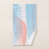 Bleke roze blauw abstracte naam bad handdoek (Handdoek)