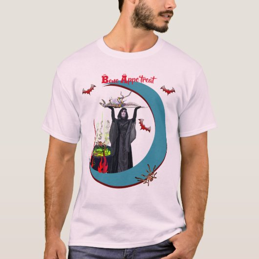 Bleke roze blauwe maan Unisex Halloween T-Shirt (Voorkant)