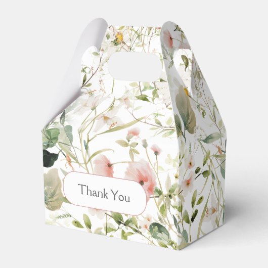 Bleke Roze Bloemen Huwelijksgunst Bedankdoosjes (Achterkant)