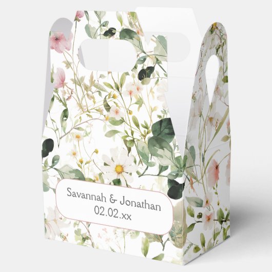 Bleke Roze Bloemen Huwelijksgunst Bedankdoosjes (Geopend)