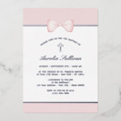 Bleke Roze Boog Doop Folie Uitnodiging (Voorkant)