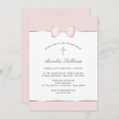 Bleke Roze Boog Doopuitnodiging Kaart (Voorkant / Achterkant)