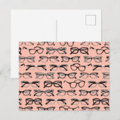 Bleke roze bril, eigeel, eierkleding briefkaart (Voorkant / Achterkant)