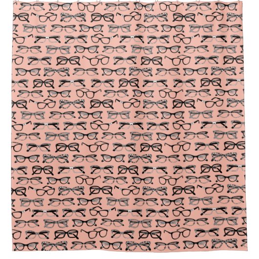 Bleke roze bril, eigeel, eierkleding douchegordijn (Voorkant)